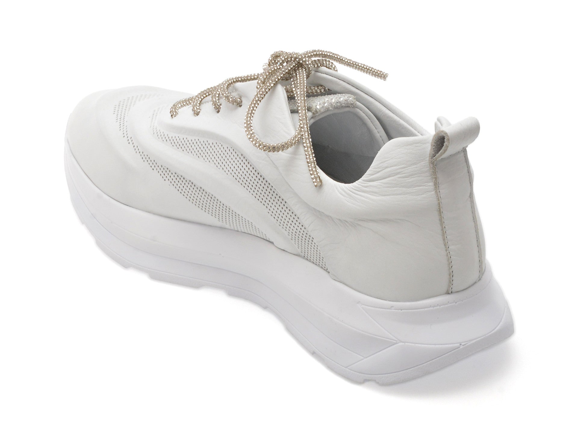 Pantofi sport GRYXA albi, 92241, din piele naturala