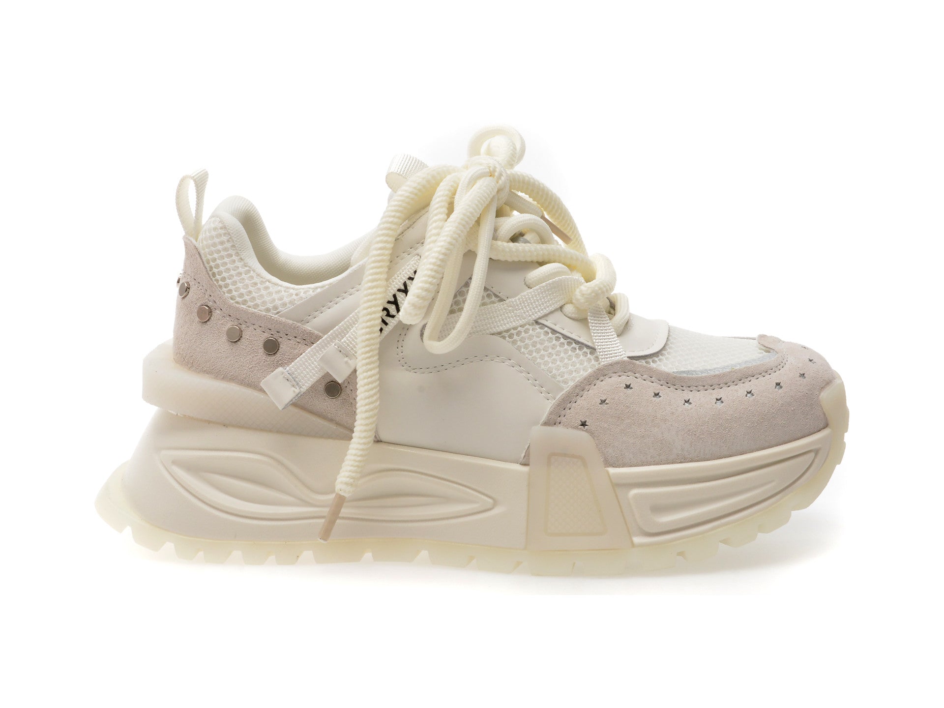 Pantofi sport GRYXA albi, 90511, din material textil