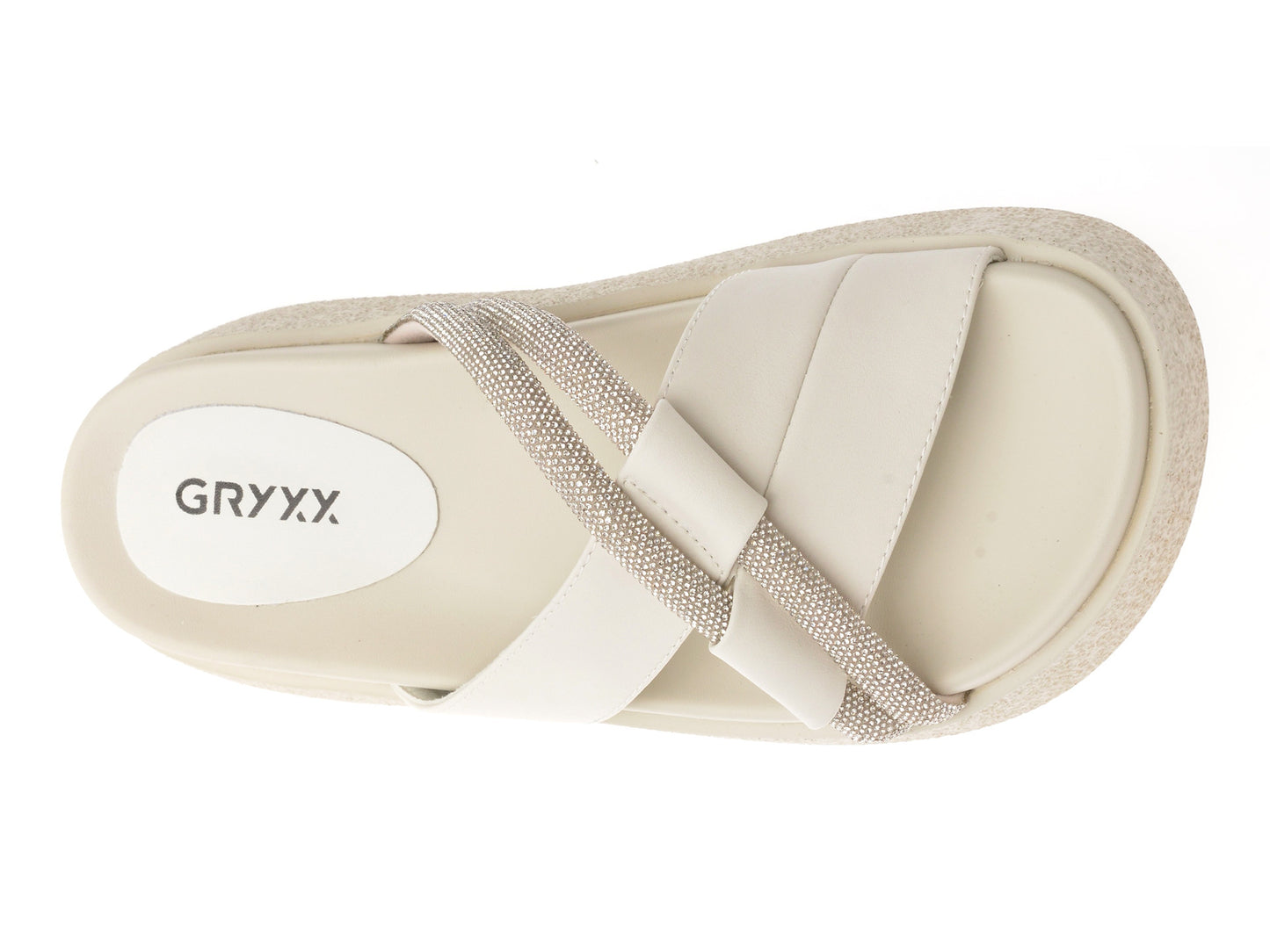Papuci GRYXA albi, 1350H13, din piele naturala