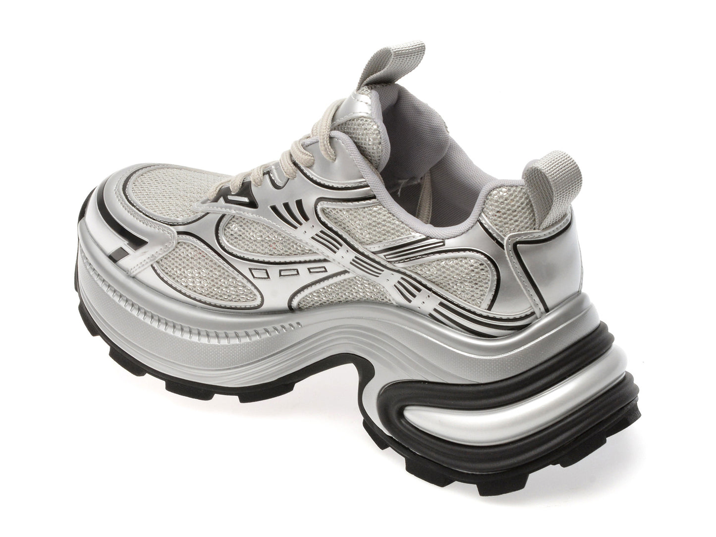 Pantofi sport GRYXA argintii, 1199, din material textil