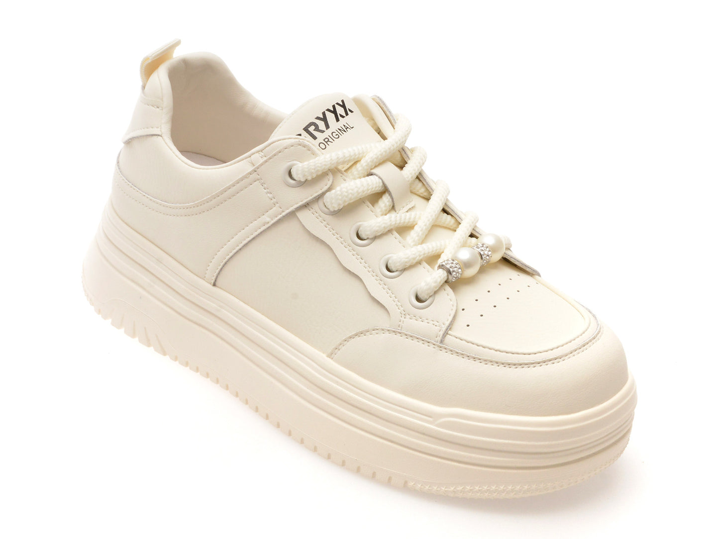 Pantofi sport GRYXA albi, 1701, din piele naturala