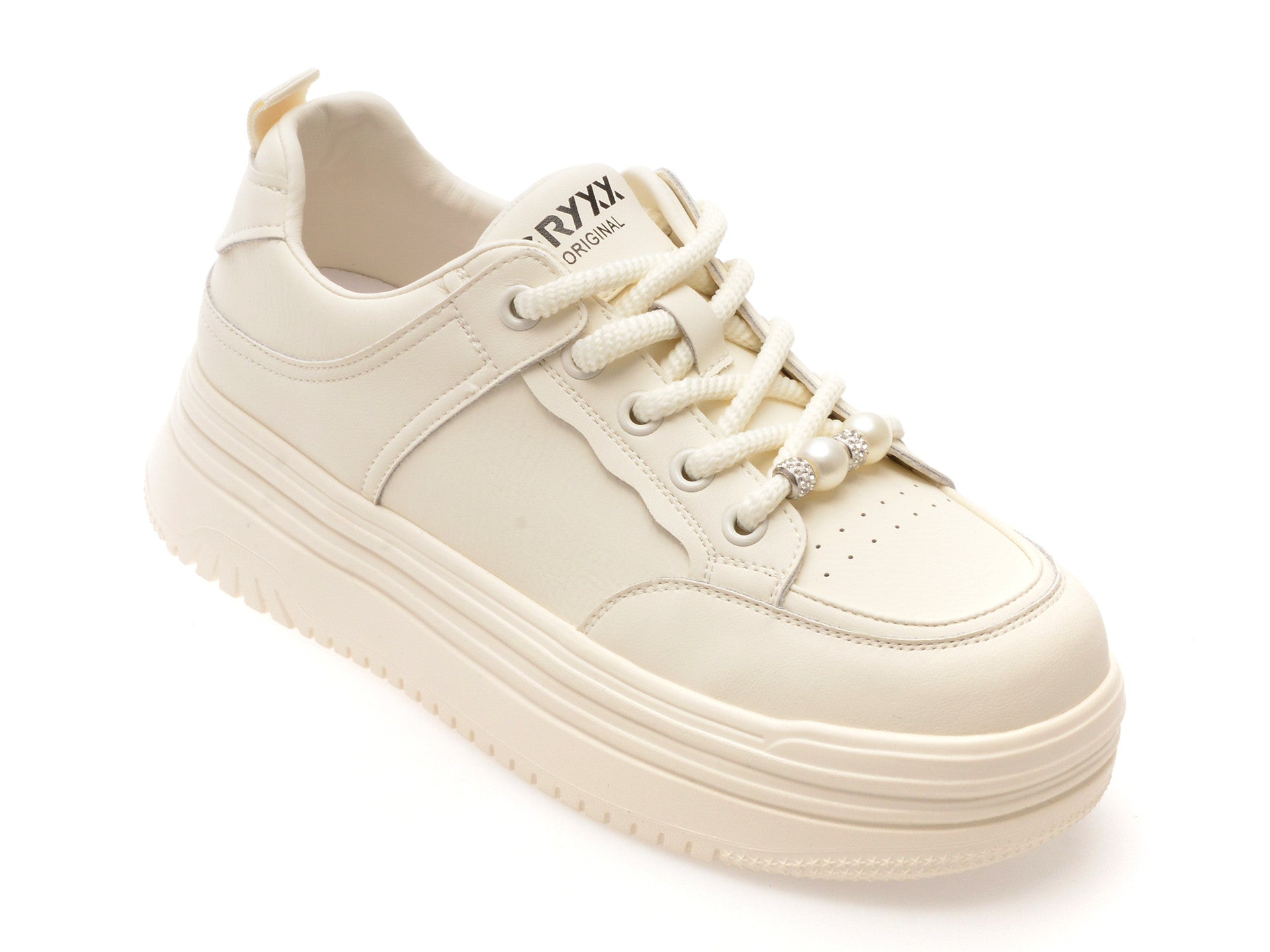 Pantofi sport GRYXA albi, 1701, din piele naturala