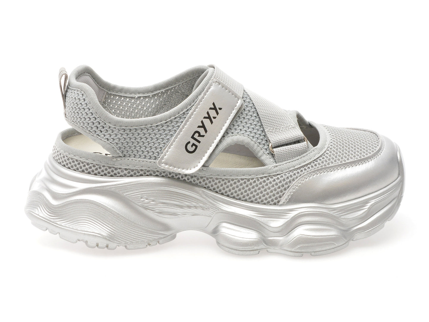 Pantofi sport GRYXA argintii, 537, din material textil