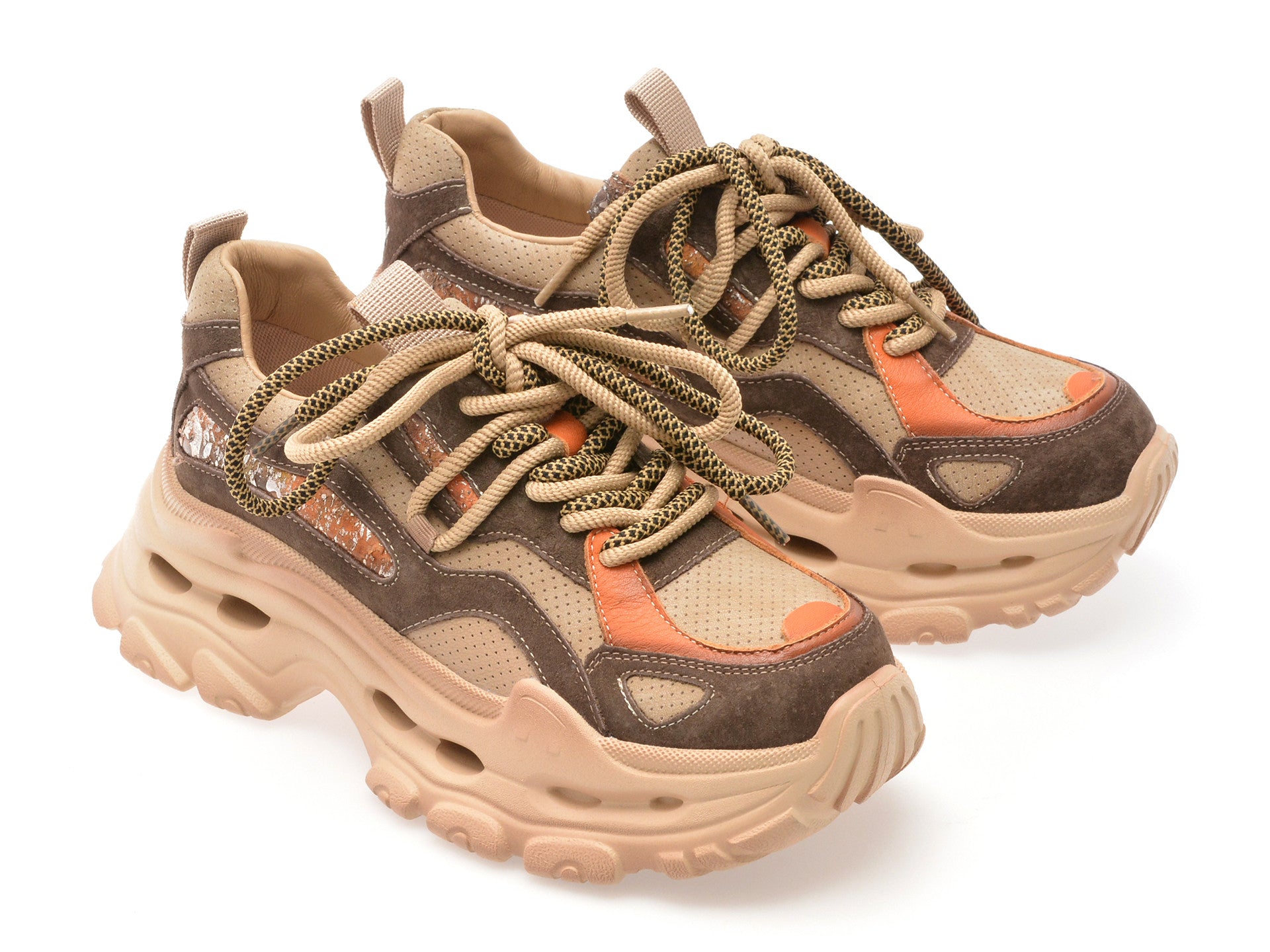 Pantofi sport GRYXA maro, Y2923, din piele naturala