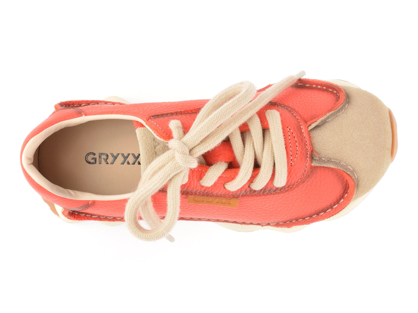 Pantofi sport GRYXA rosii, 2693, din piele naturala