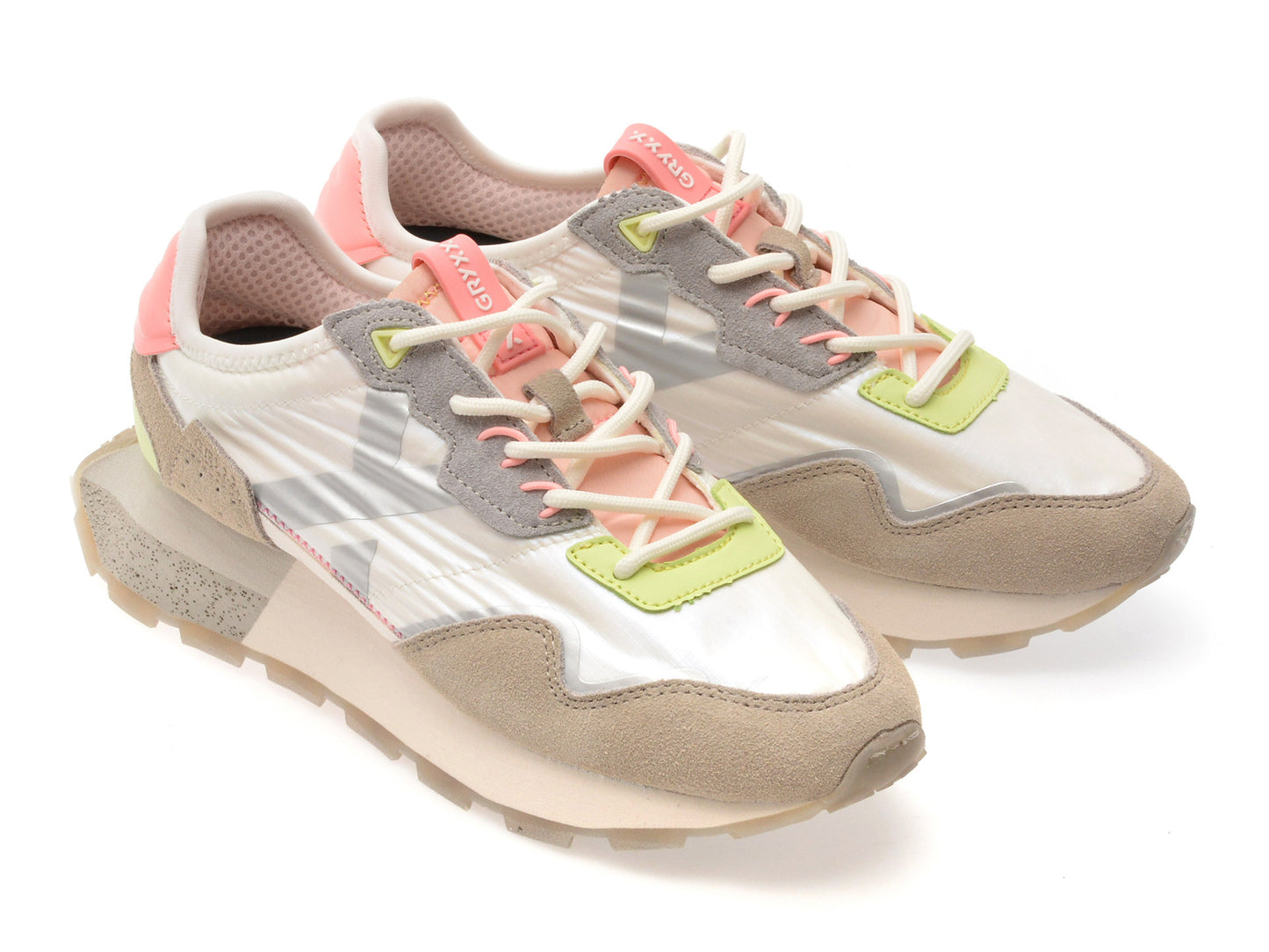 Pantofi sport GRYXA albi, 40061W, din material textil