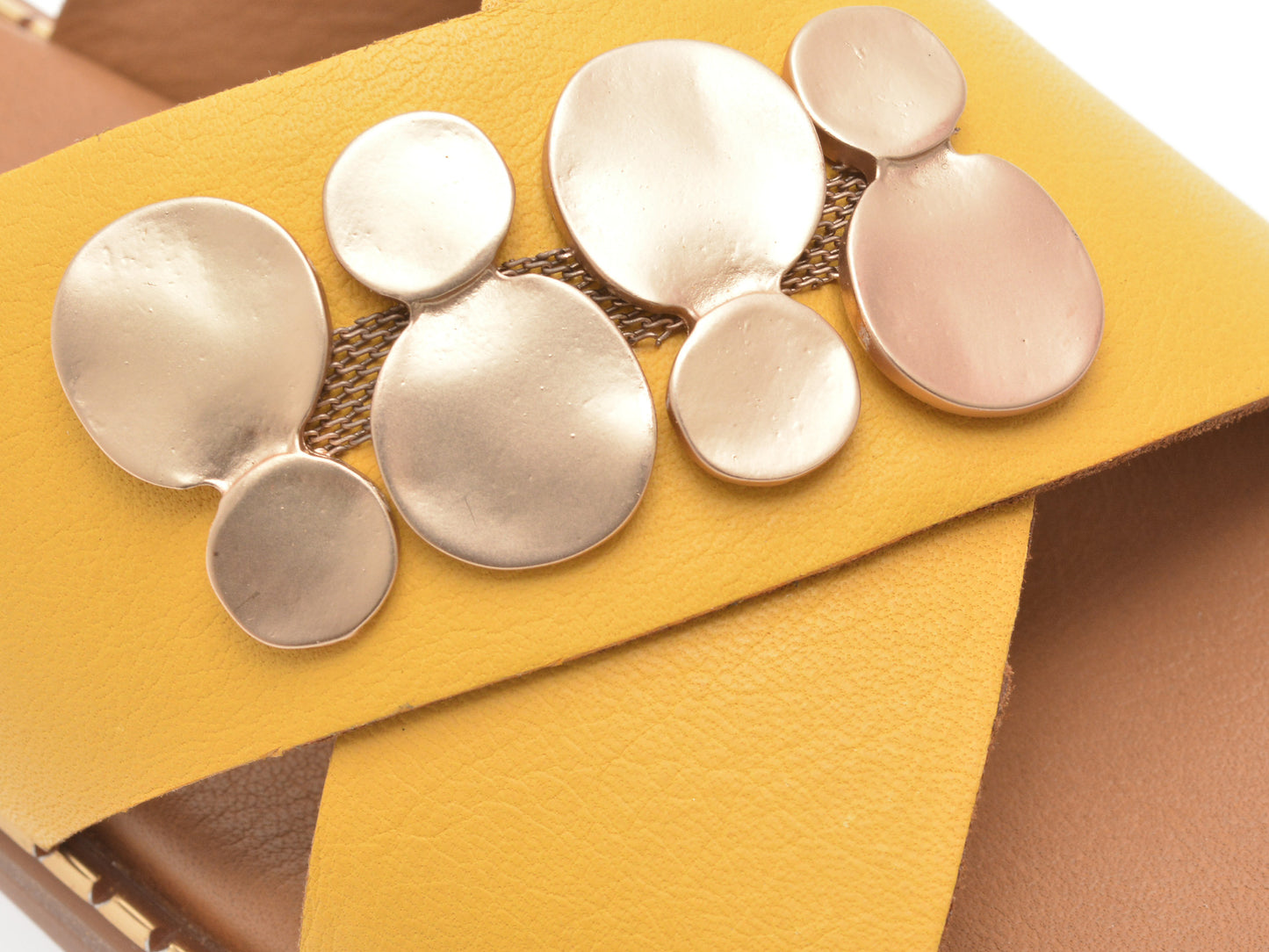 Sandale GRYXA galbene, 610003, din piele naturala