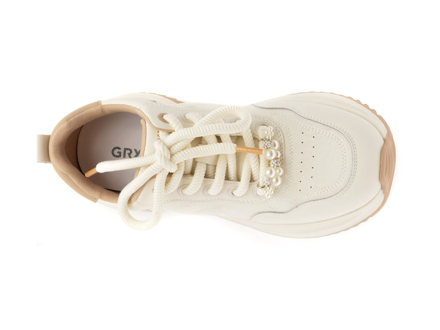 Pantofi sport GRYXA albi, 1165, din piele ecologica
