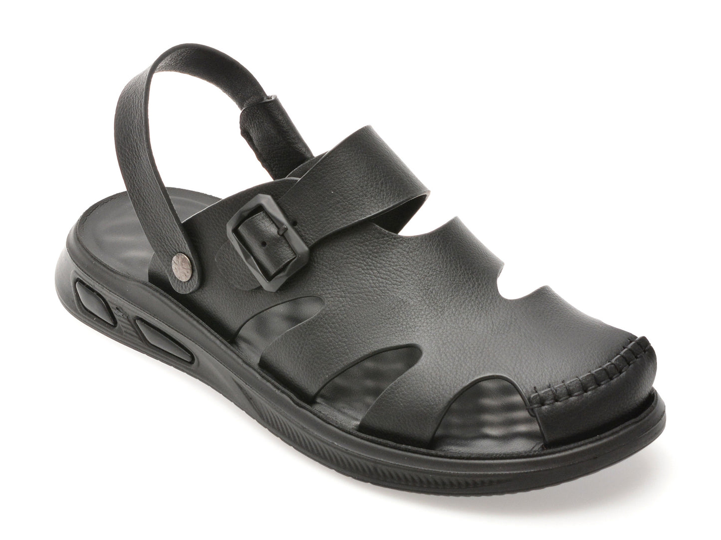 Sandale GRYXA negre, 25SS03, din piele naturala