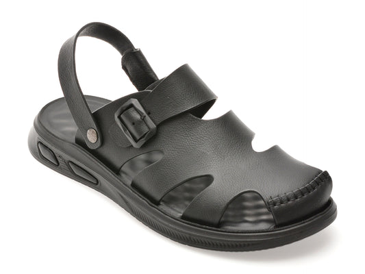 Sandale GRYXA negre, 25SS03, din piele naturala