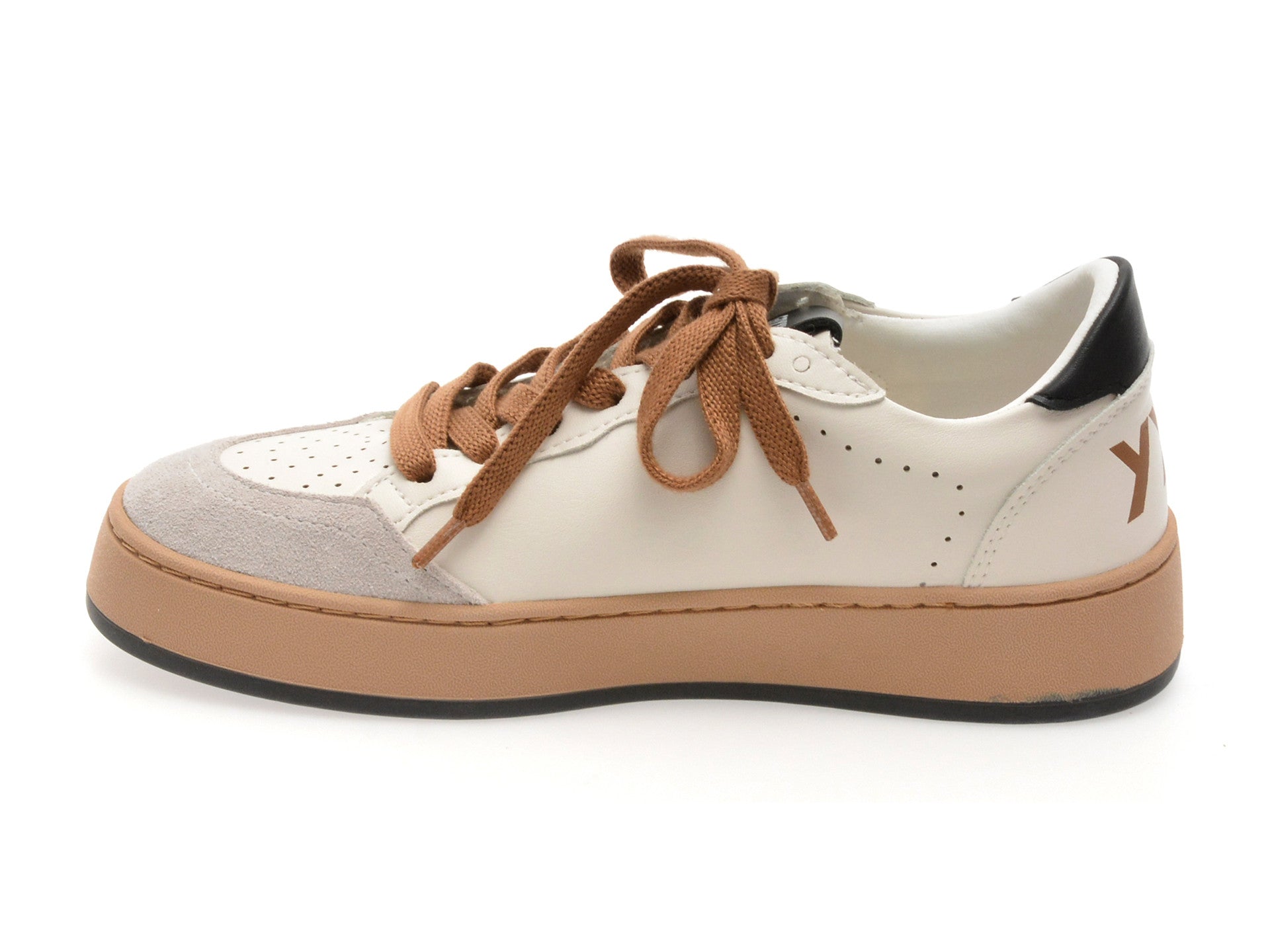 Pantofi sport GRYXA albi, 67338, din piele ecologica