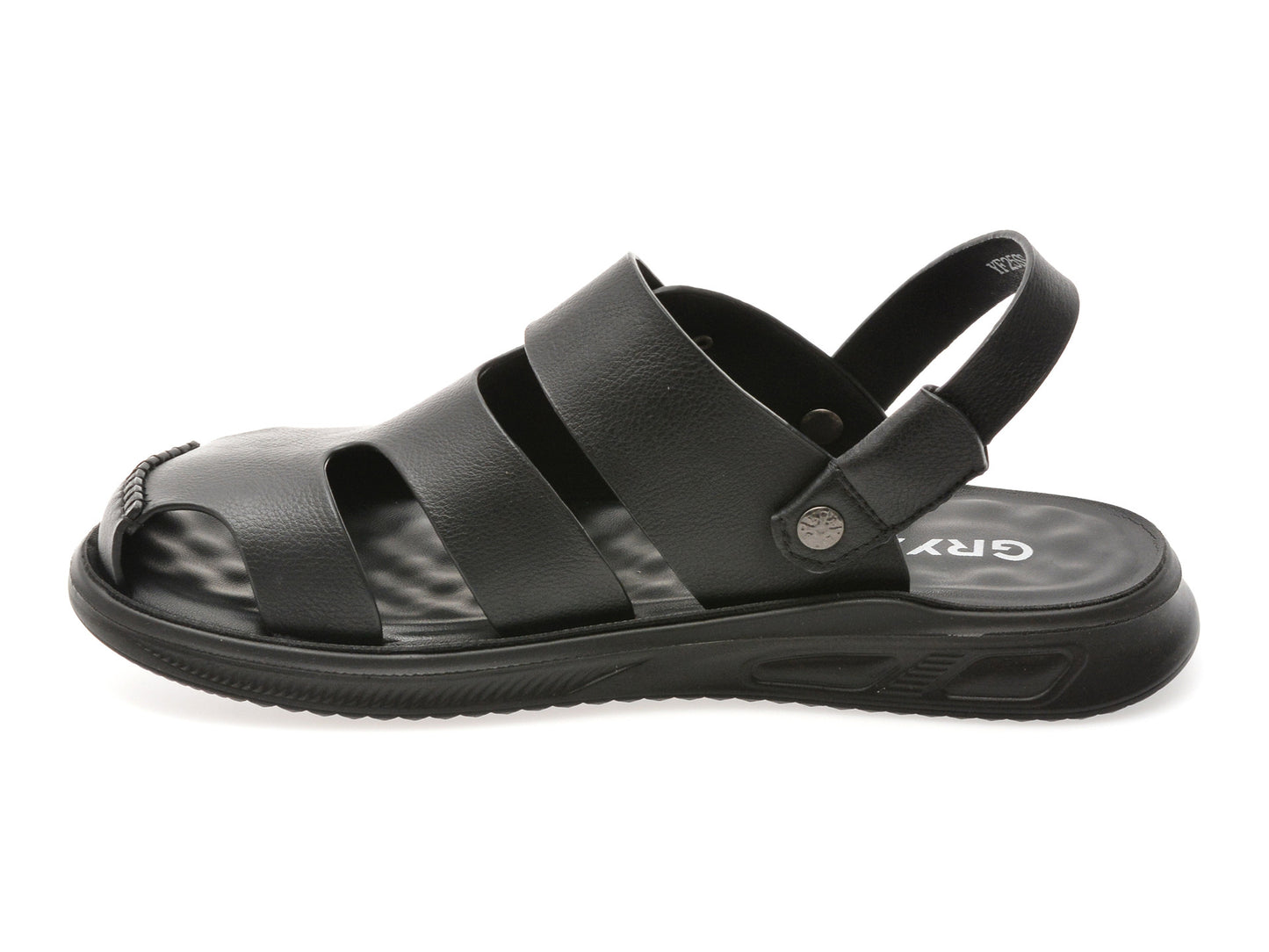 Sandale GRYXA negre, 25SS03, din piele naturala