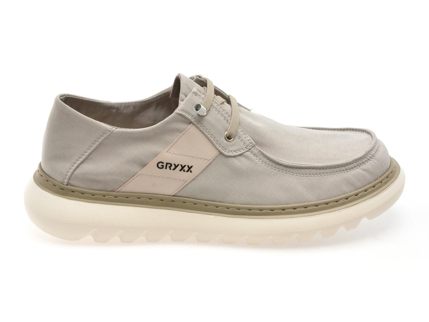 Mocasini GRYXA gri, T1119, din material textil