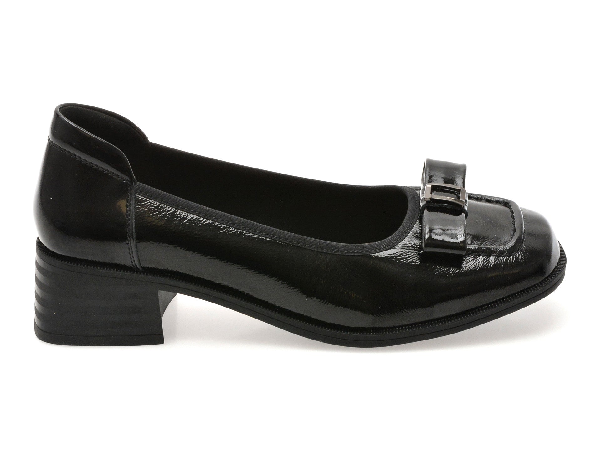 Balerini GRYXA negri, 23001, din piele naturala lacuita