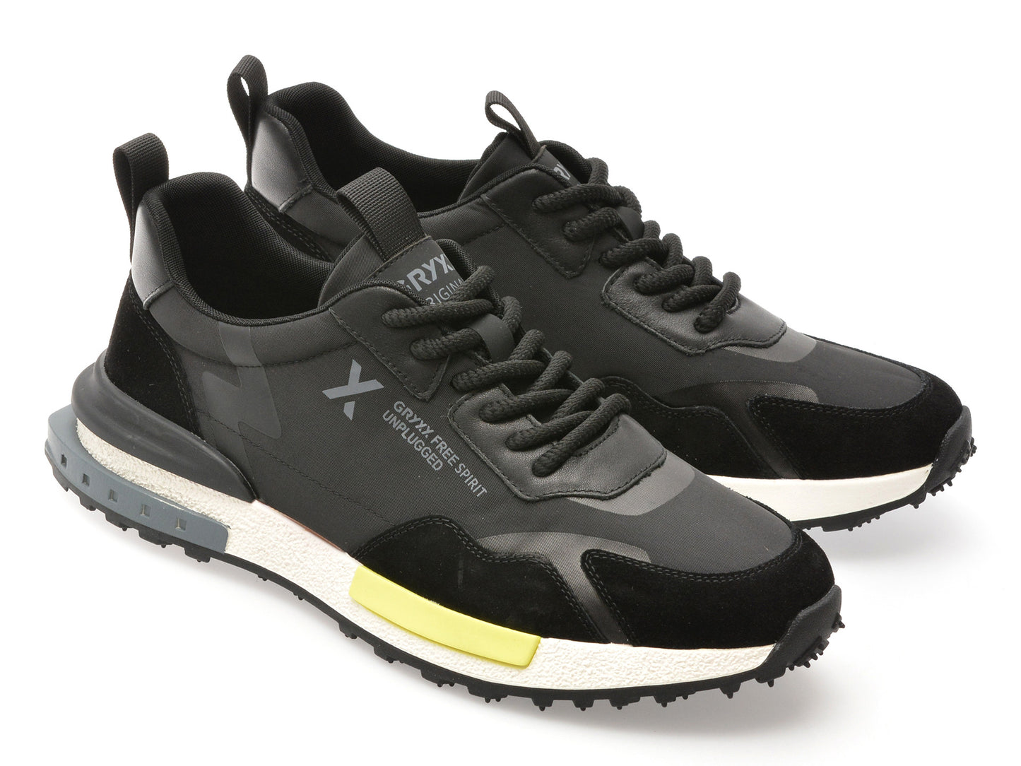 Pantofi sport GRYXA negri, 8286, din material textil
