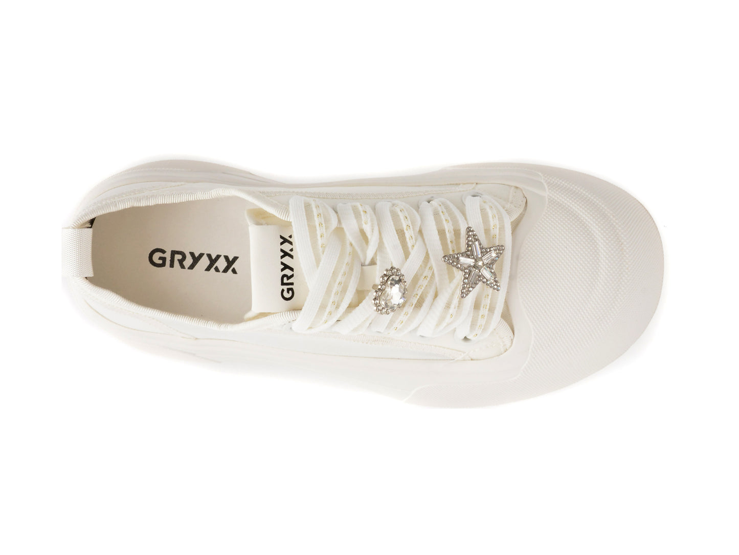 Pantofi sport GRYXA albi, 1092, din material textil