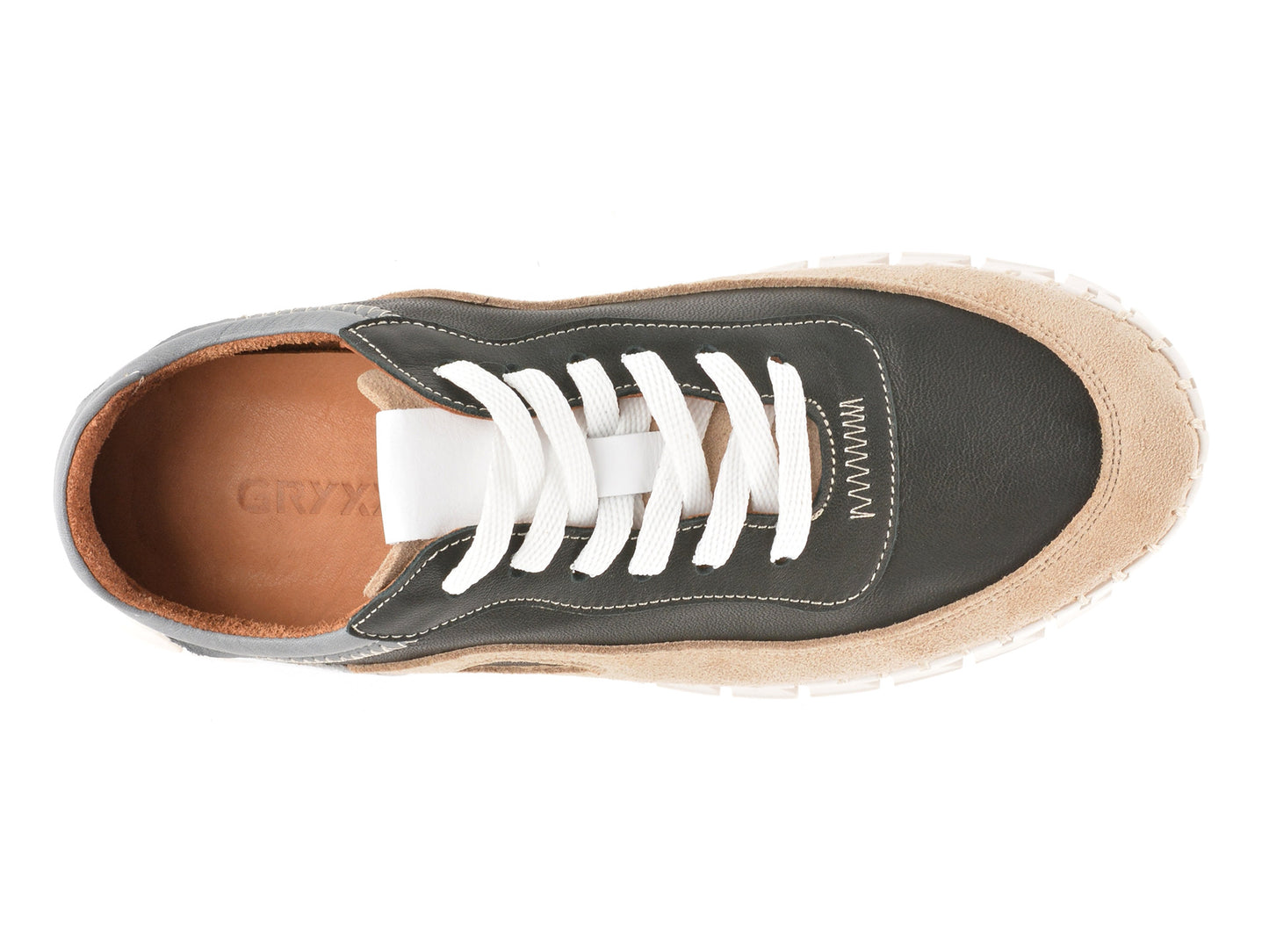 Pantofi sport GRYXA albi, 1391993, din piele naturala