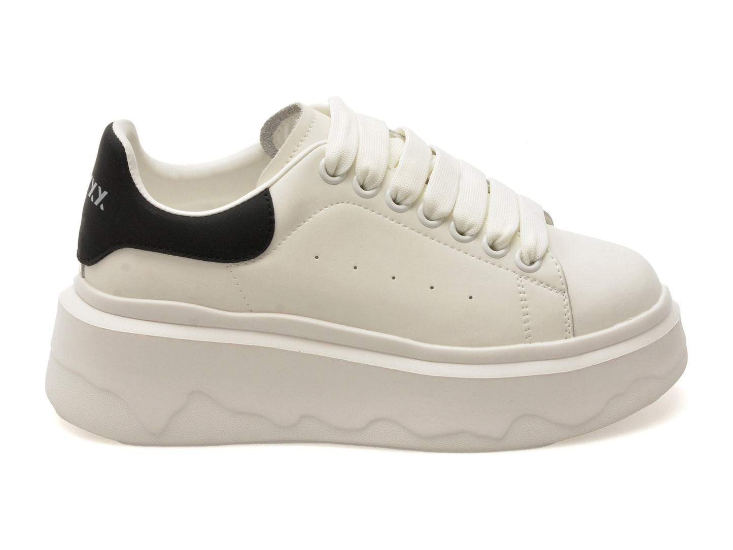 Pantofi sport GRYXA alb-negru, 3F612, din piele naturala