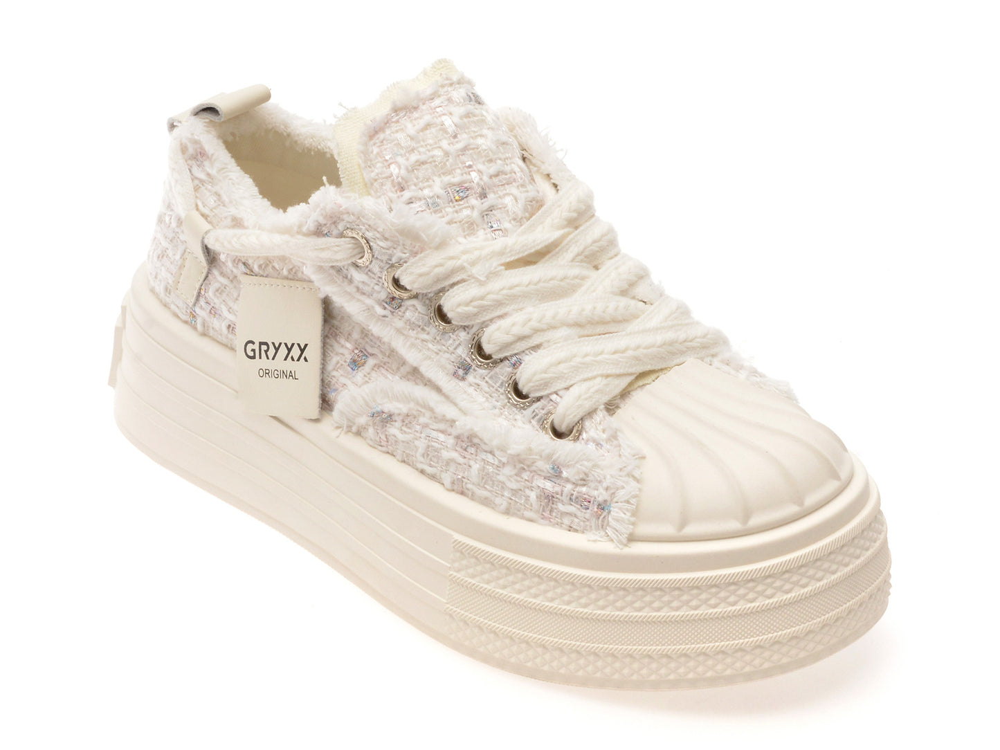 Pantofi sport GRYXA albi, 1128, din material textil
