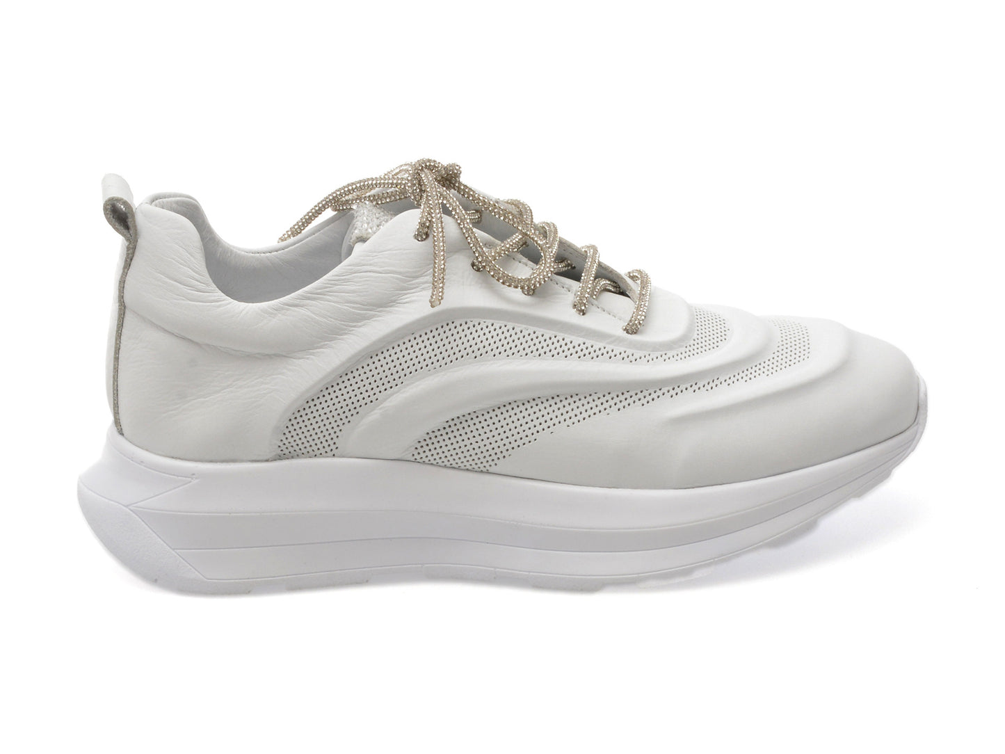 Pantofi sport GRYXA albi, 92241, din piele naturala