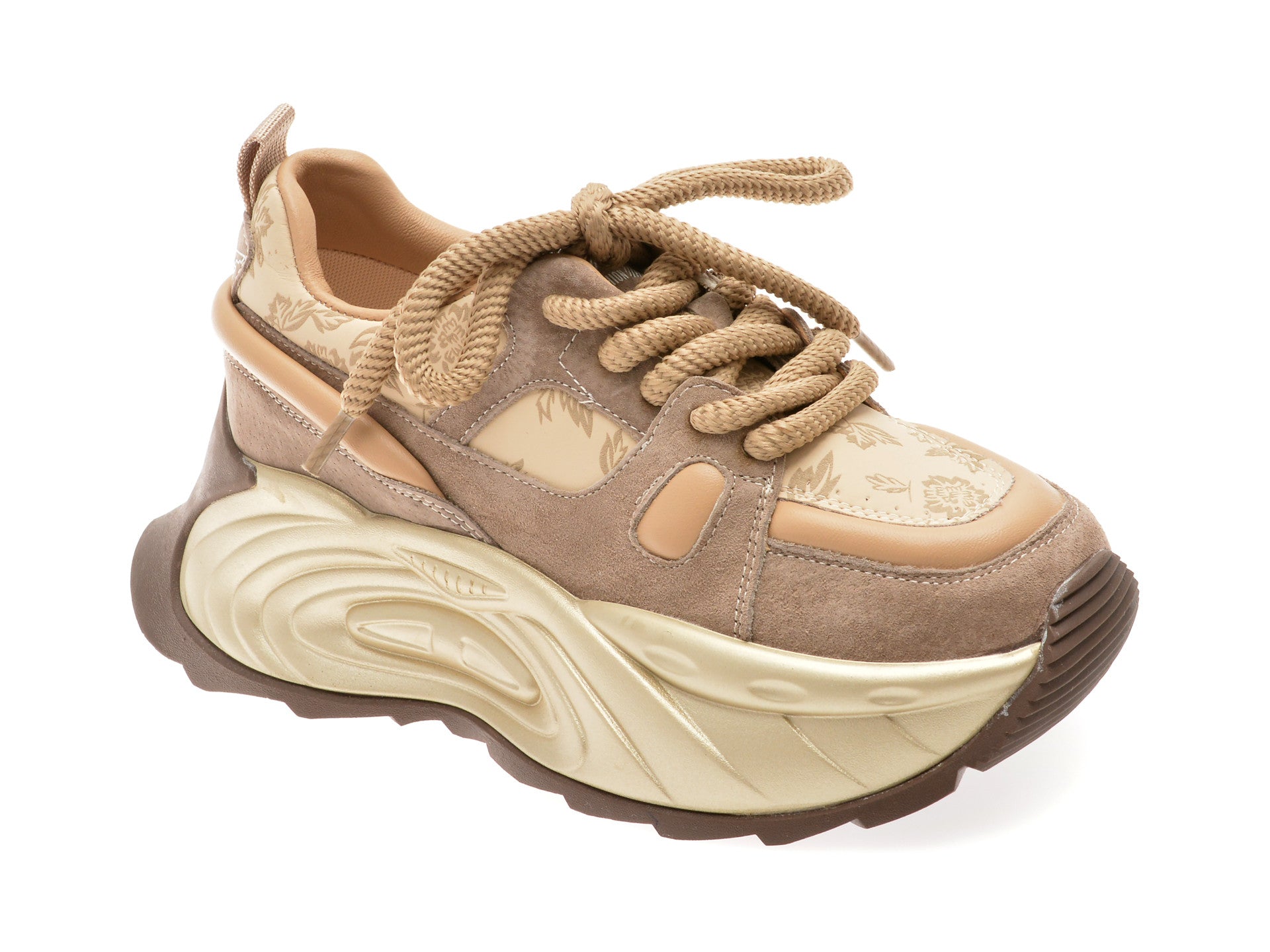 Pantofi sport GRYXA nude, 2388, din piele ecologica