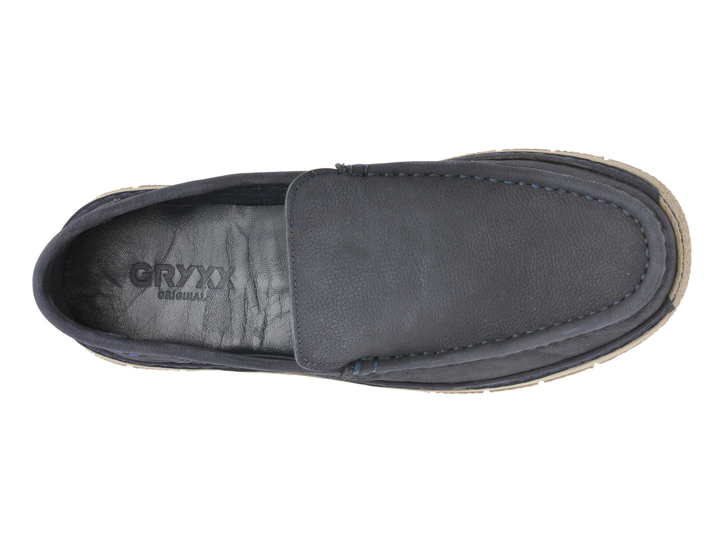 Mocasini GRYXA gri, M25Y16, din nabuc