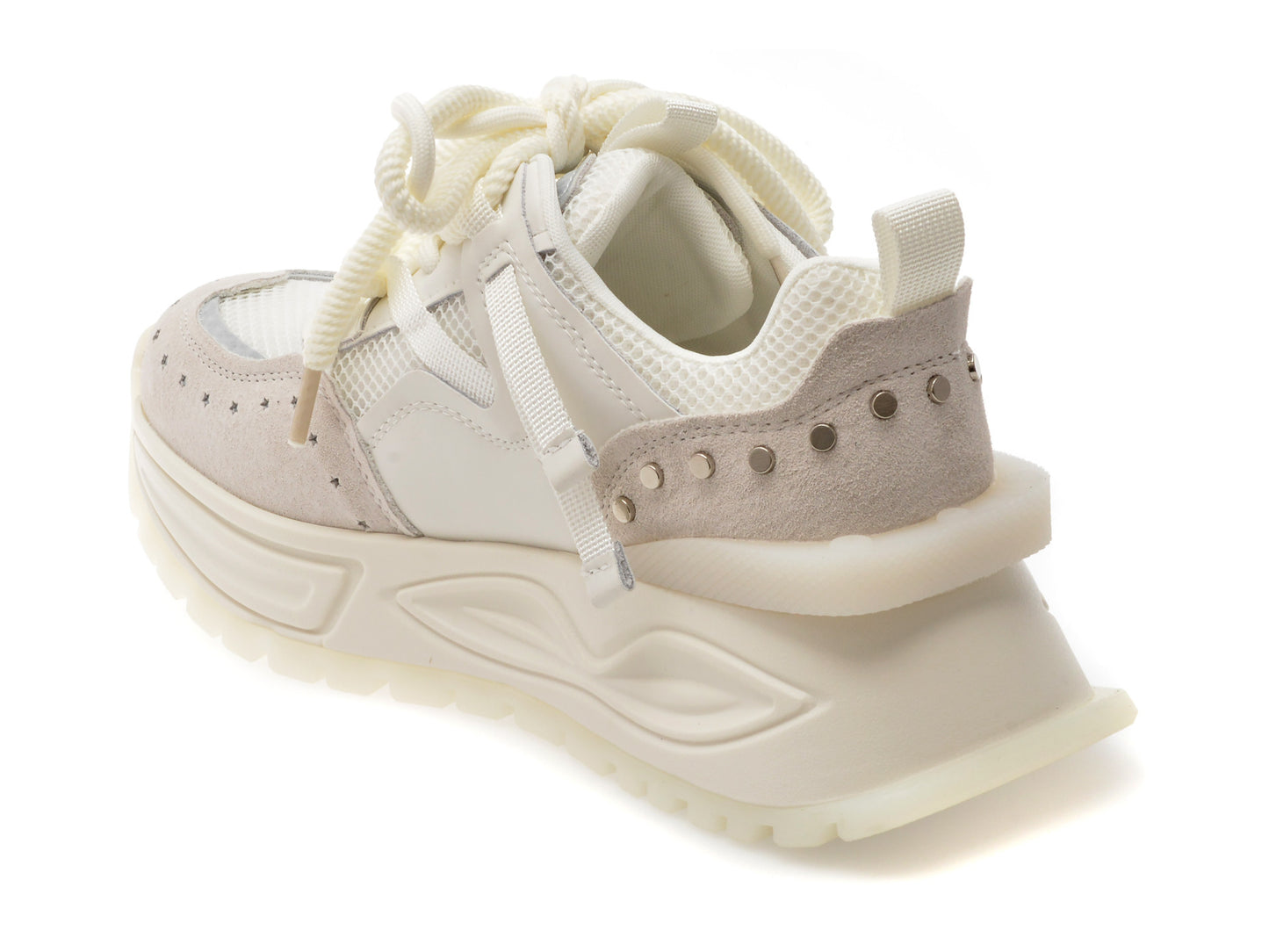 Pantofi sport GRYXA albi, 90511, din material textil
