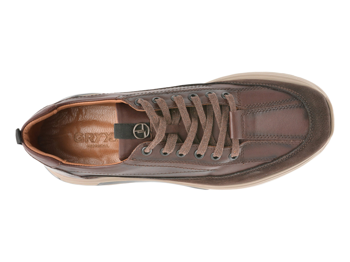 Pantofi sport GRYXA maro, LS2404, din piele naturala