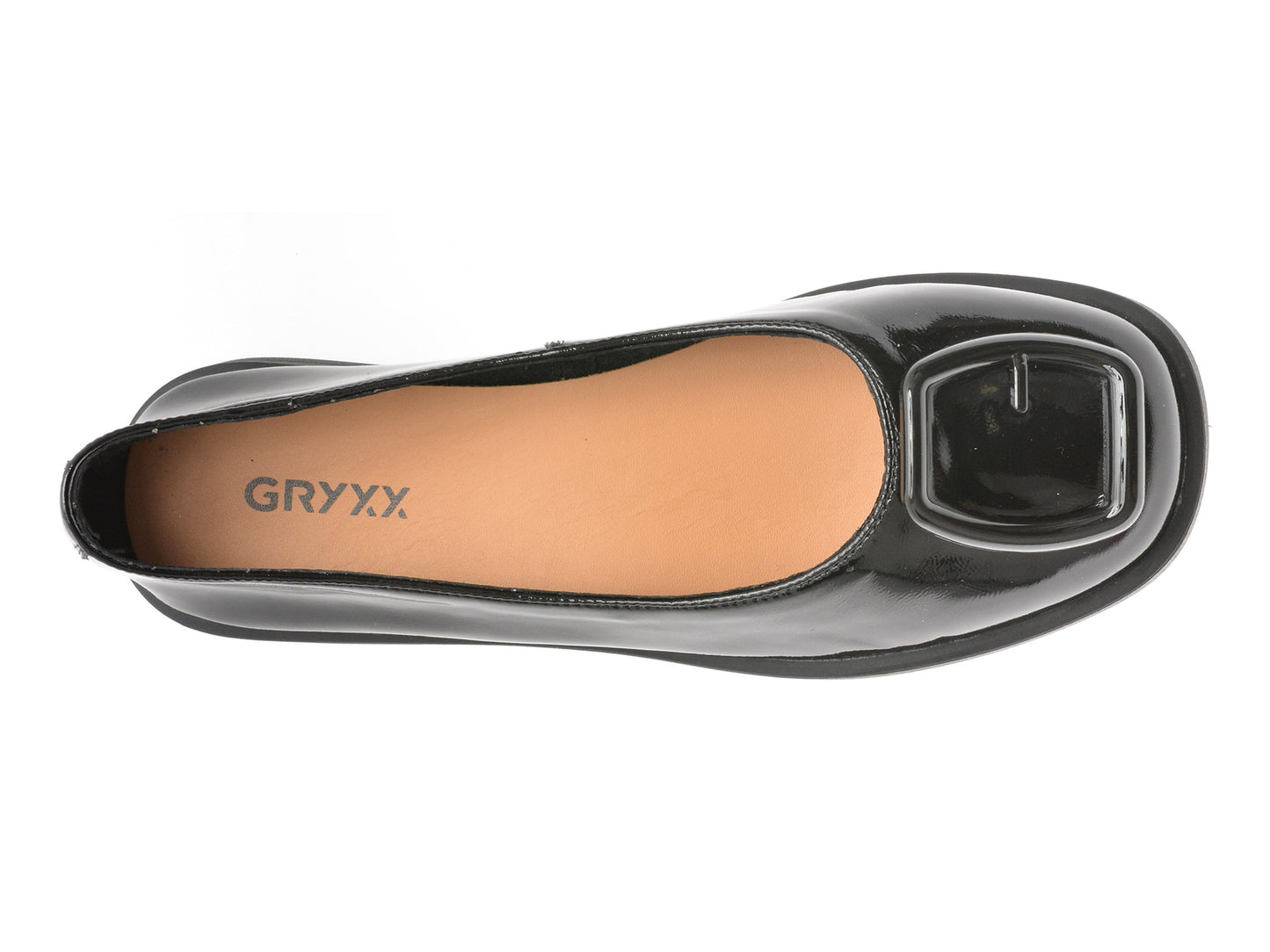 Balerini GRYXA negri, V732G25, din piele naturala lacuita