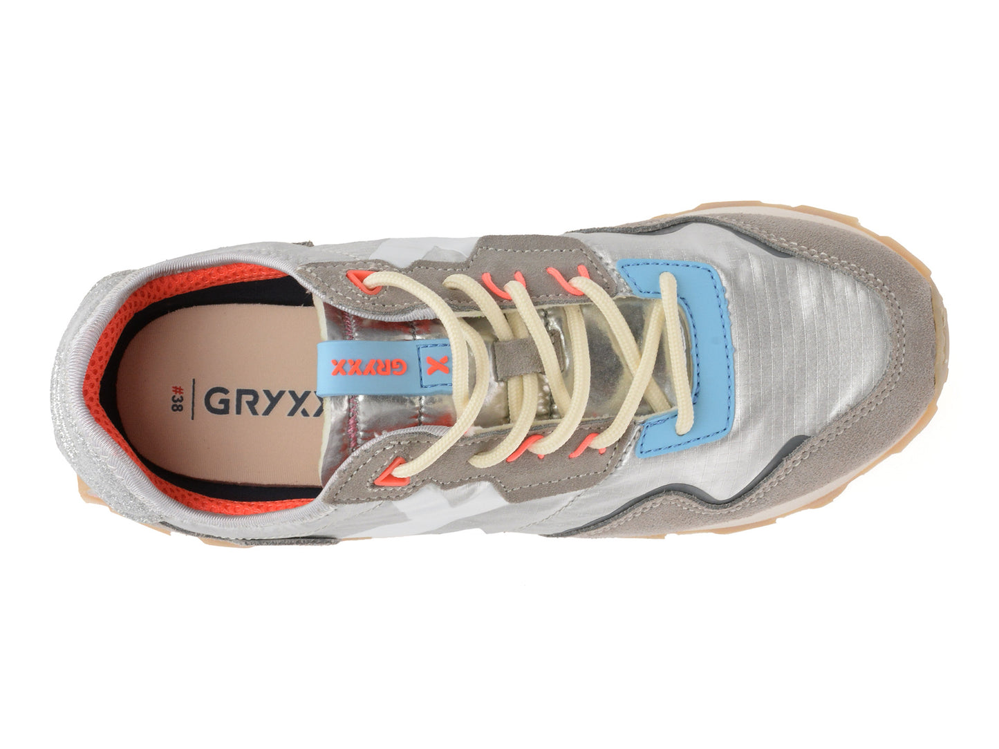 Pantofi sport GRYXA albi, 40061W, din material textil