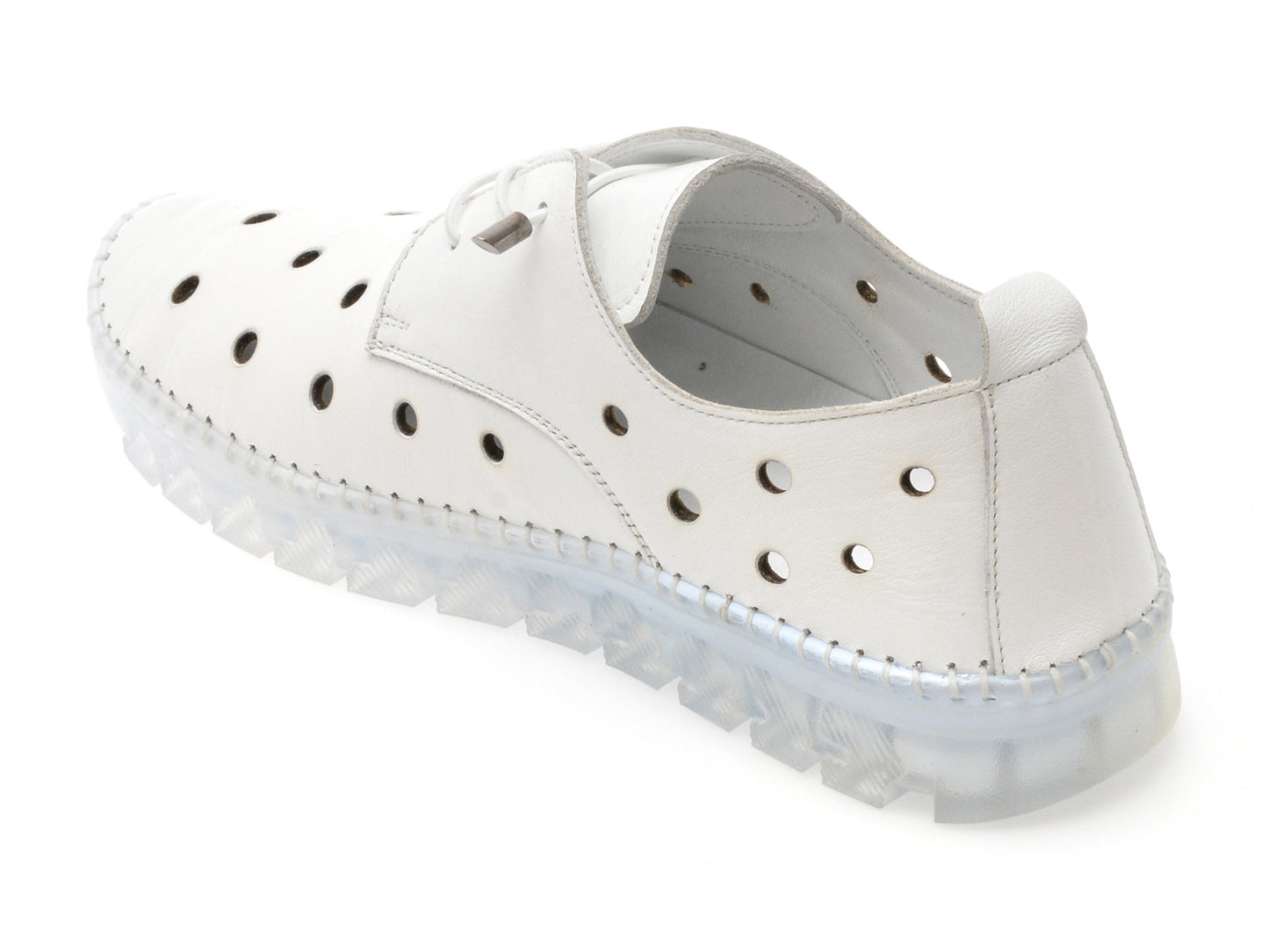Pantofi GRYXA albi, MN8006, din piele naturala