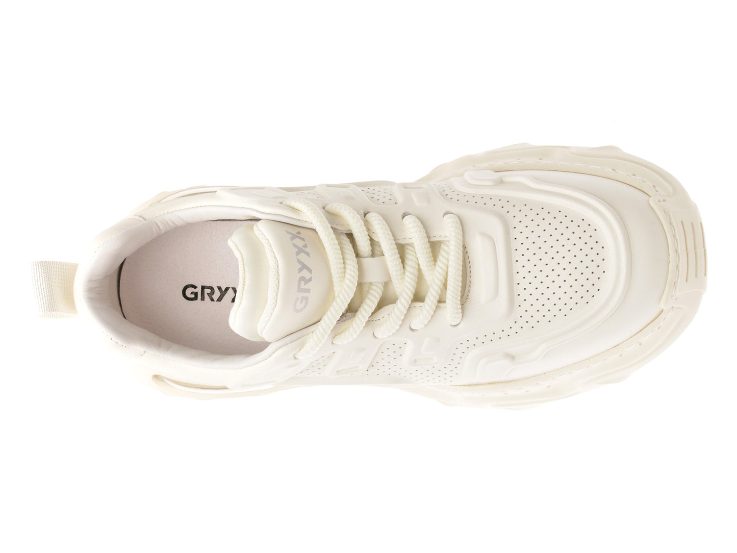 Pantofi sport GRYXA albi, 69005, din piele naturala