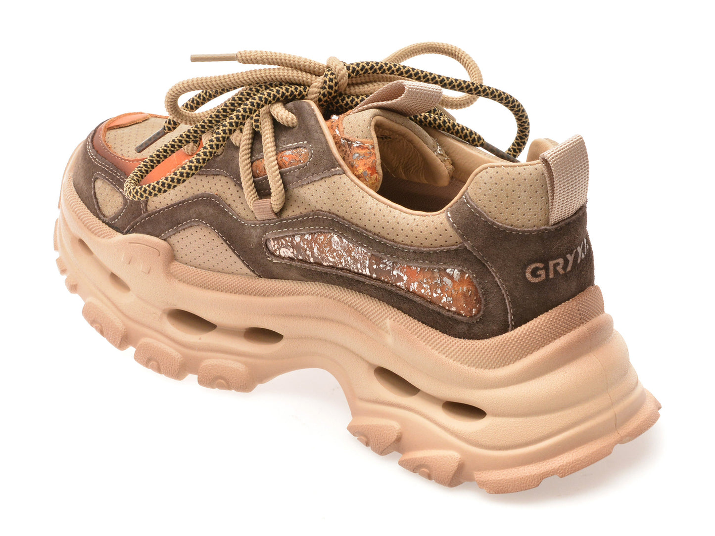 Pantofi sport GRYXA maro, Y2923, din piele naturala