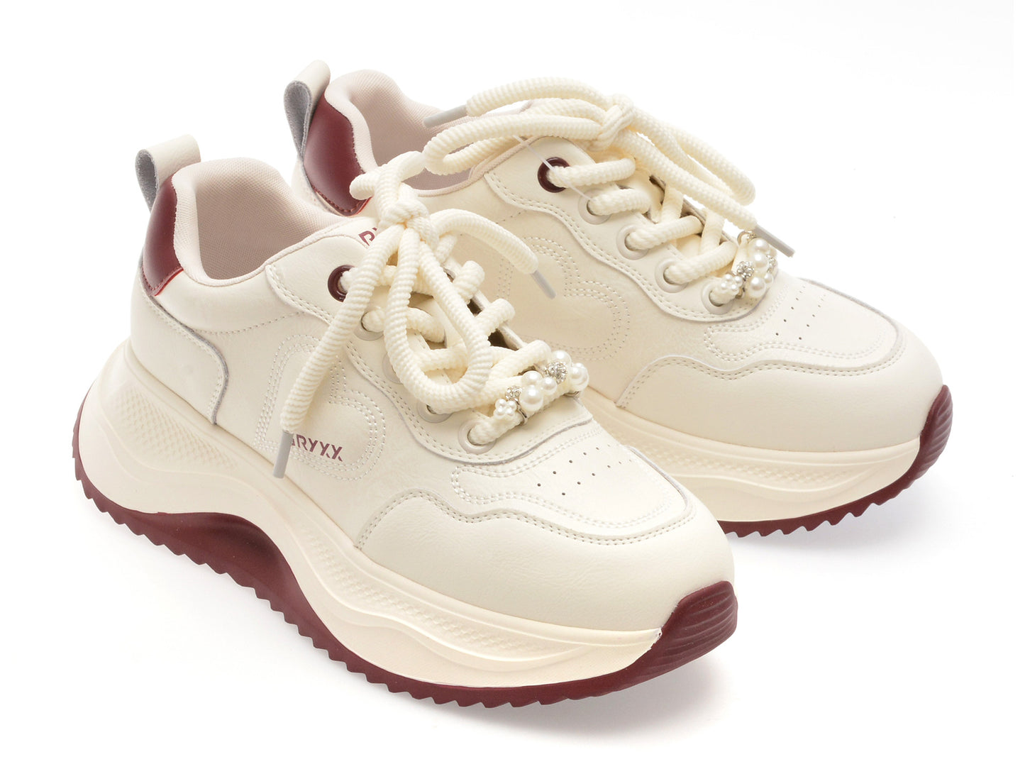 Pantofi sport GRYXA albi, 1165, din piele ecologica