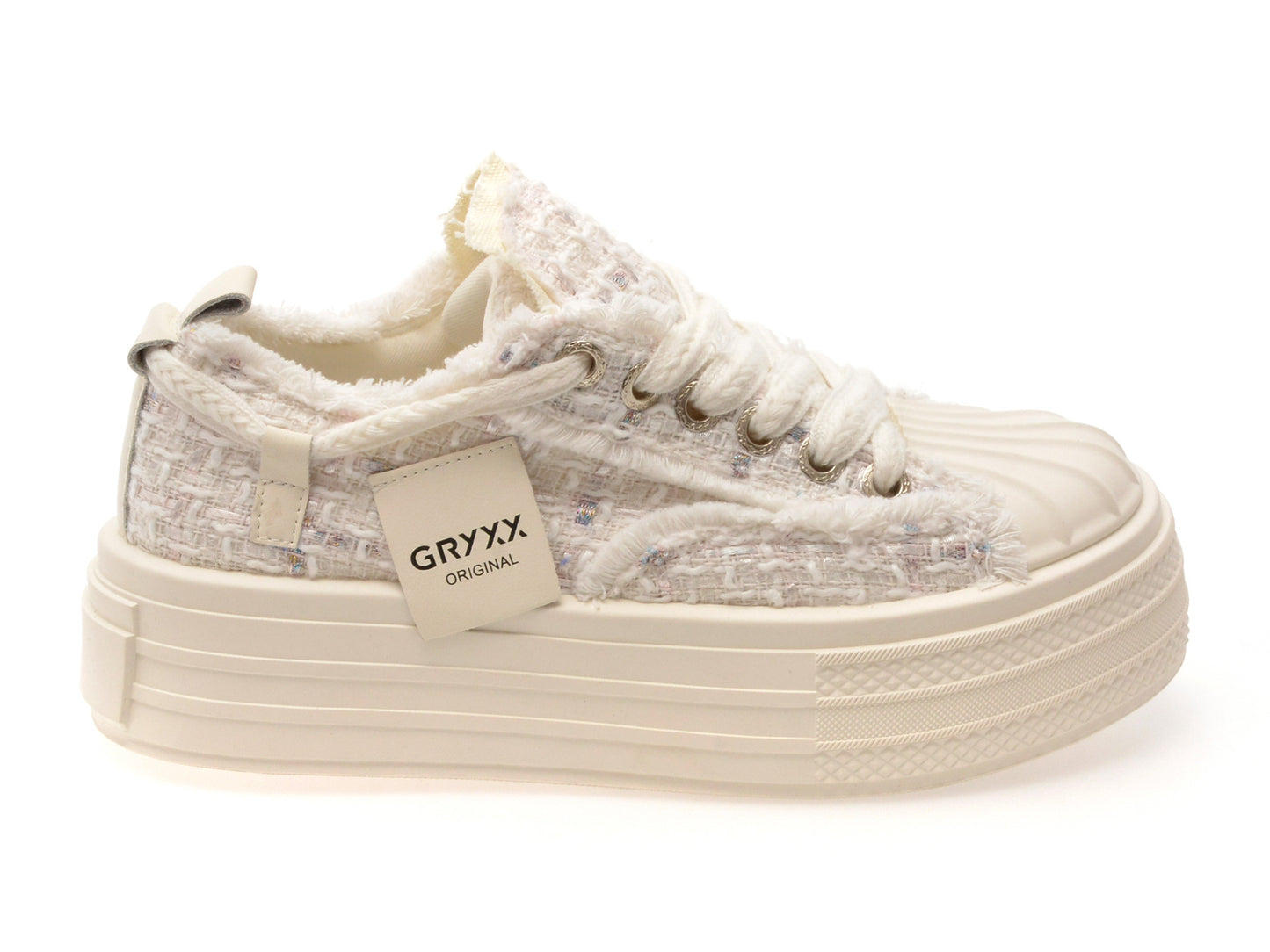 Pantofi sport GRYXA albi, 1128, din material textil