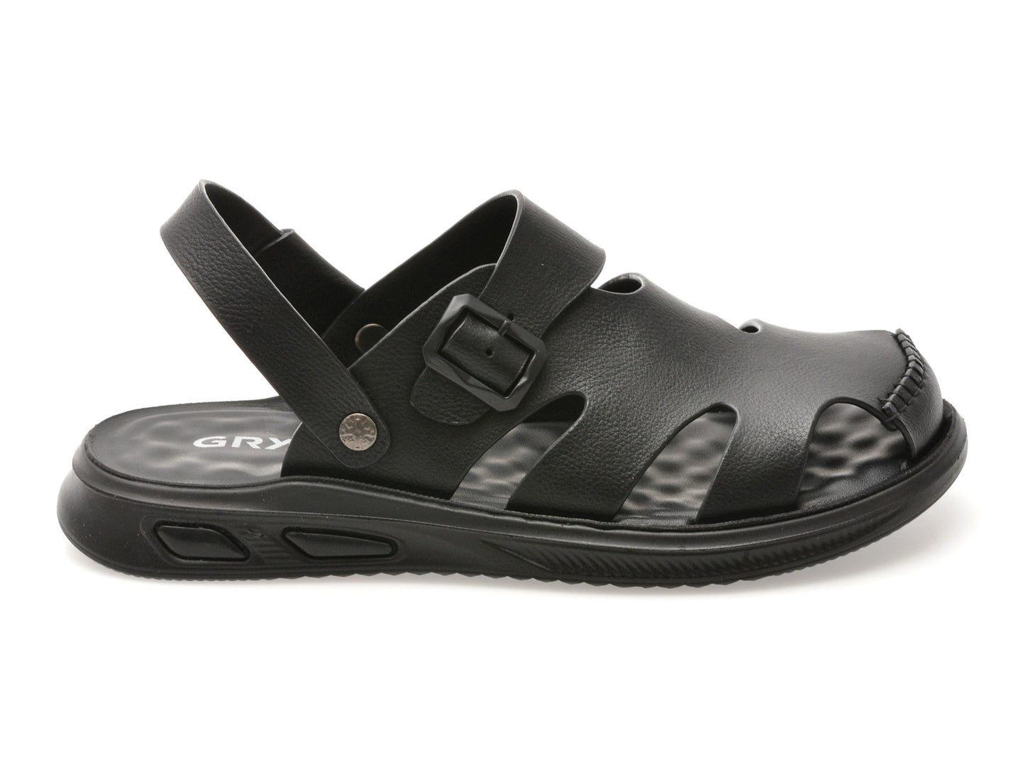 Sandale GRYXA negre, 25SS03, din piele naturala