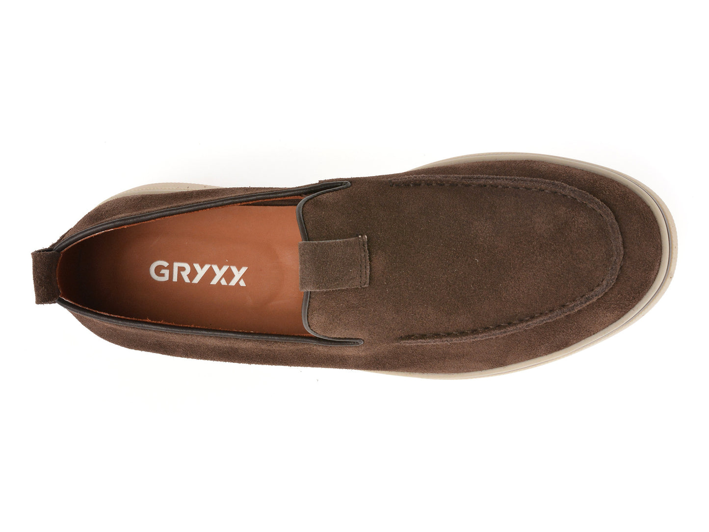 Mocasini GRYXA maro, MU151, din piele intoarsa