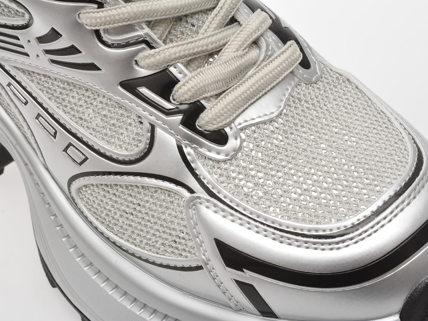 Pantofi sport GRYXA argintii, 1199, din material textil
