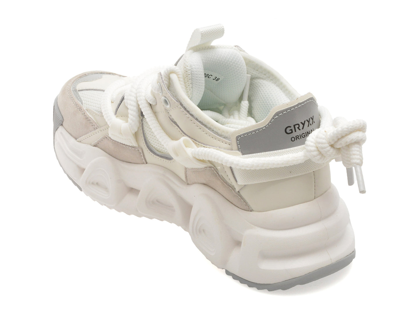 Pantofi sport GRYXA albi, 24120, din material textil