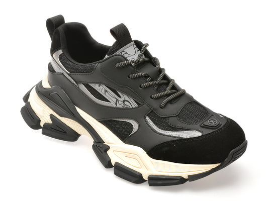 Pantofi sport GRYXA negri, 110031, din material textil