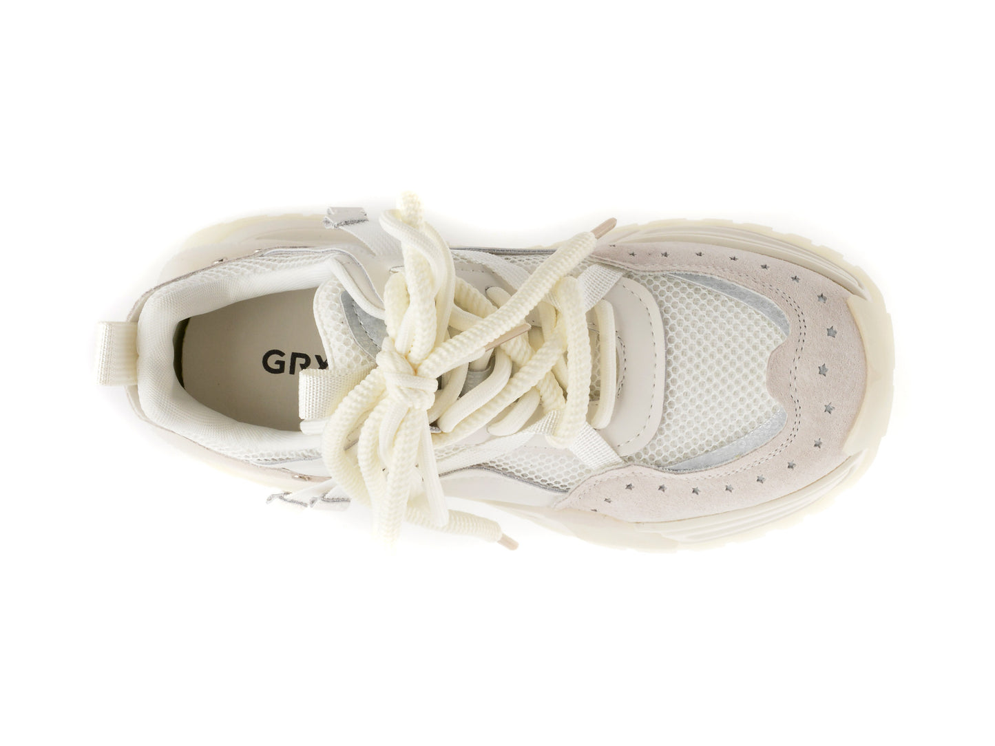 Pantofi sport GRYXA albi, 90511, din material textil