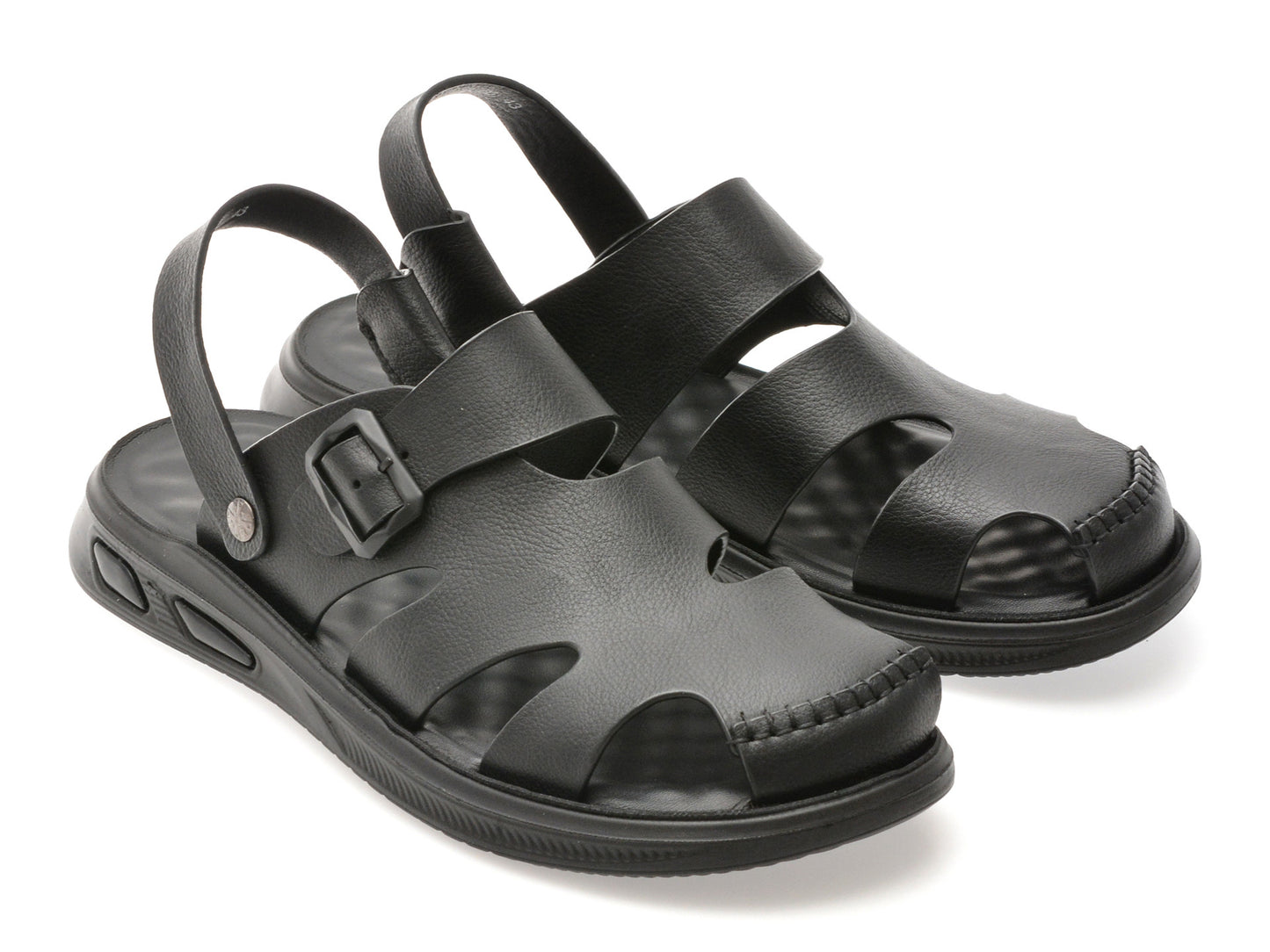 Sandale GRYXA negre, 25SS03, din piele naturala