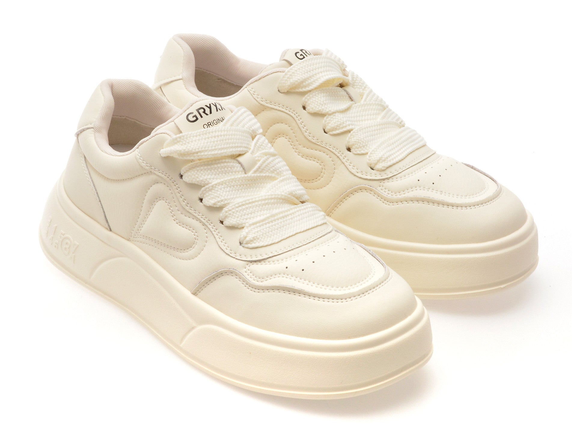 Pantofi sport GRYXA albi, 798, din piele naturala