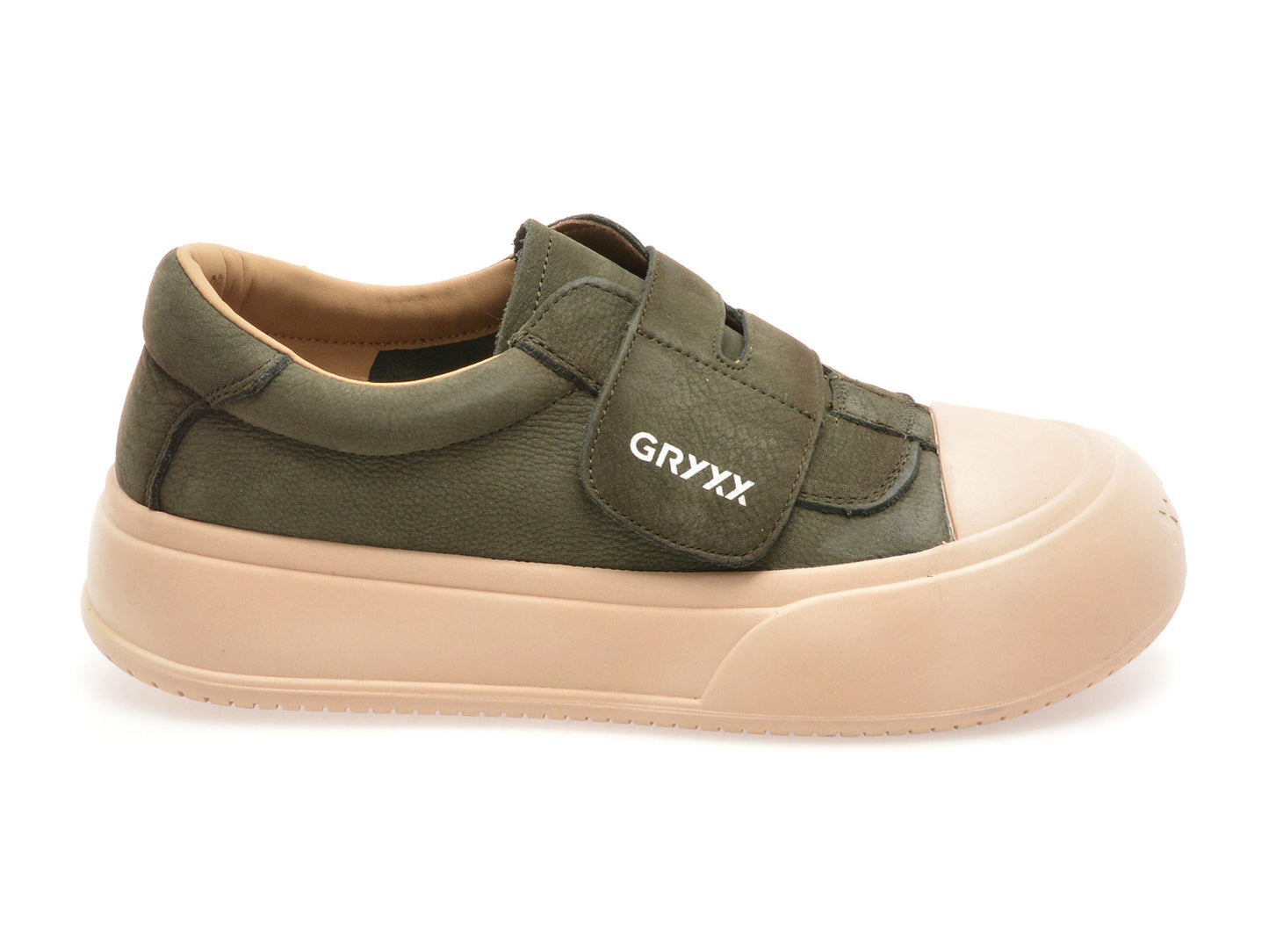 Pantofi sport GRYXA verzi, 8578, din nabuc