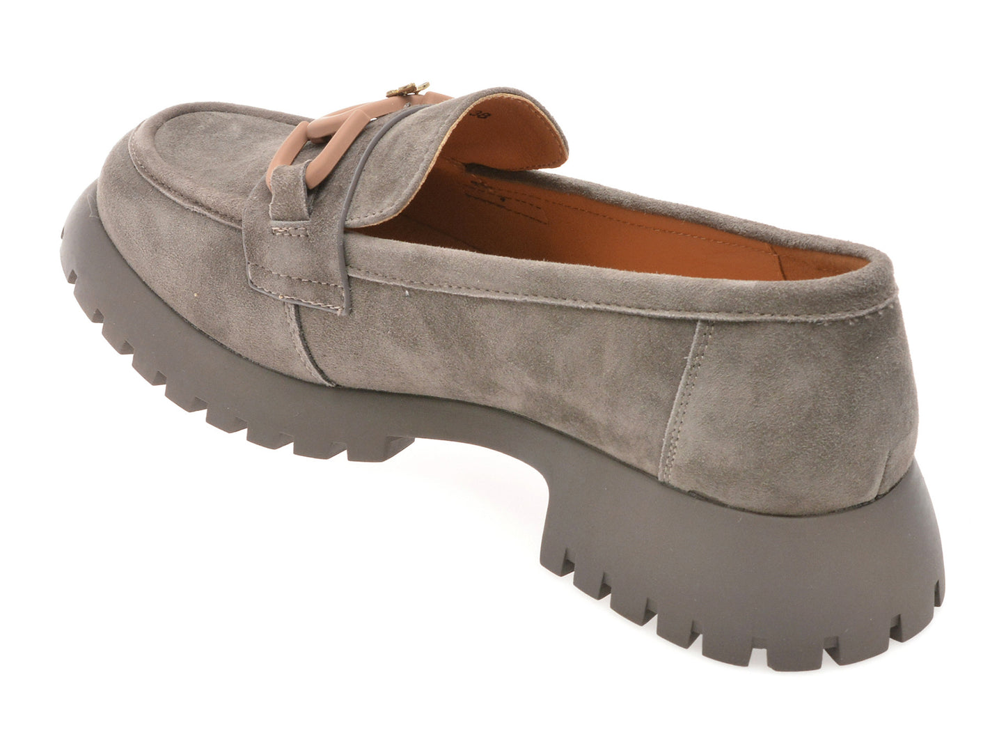 Mocasini GRYXA gri, V856G45, din piele intoarsa