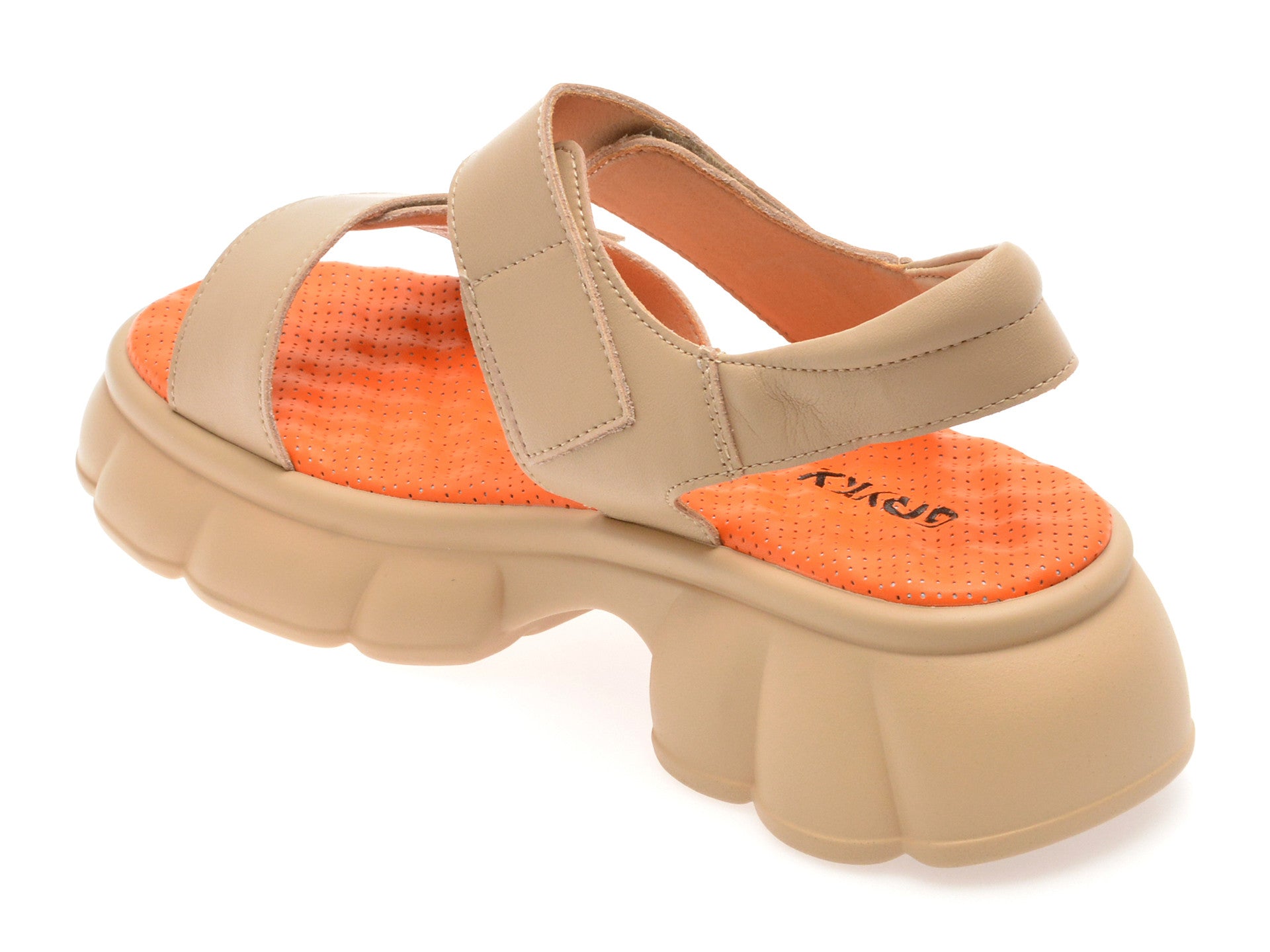 Sandale GRYXA nude, 66387, din piele naturala