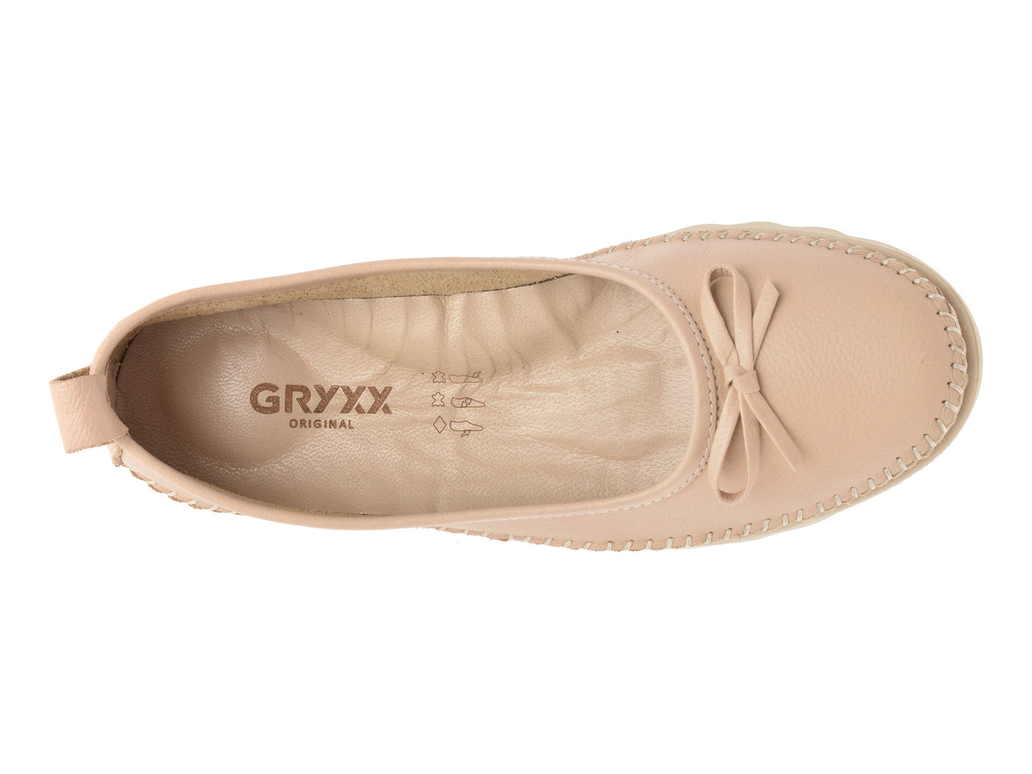 Balerini GRYXA bej, EV2815, din piele naturala