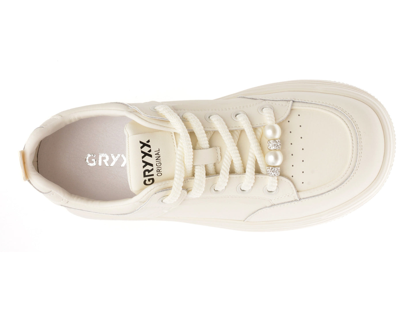 Pantofi sport GRYXA albi, 1701, din piele naturala