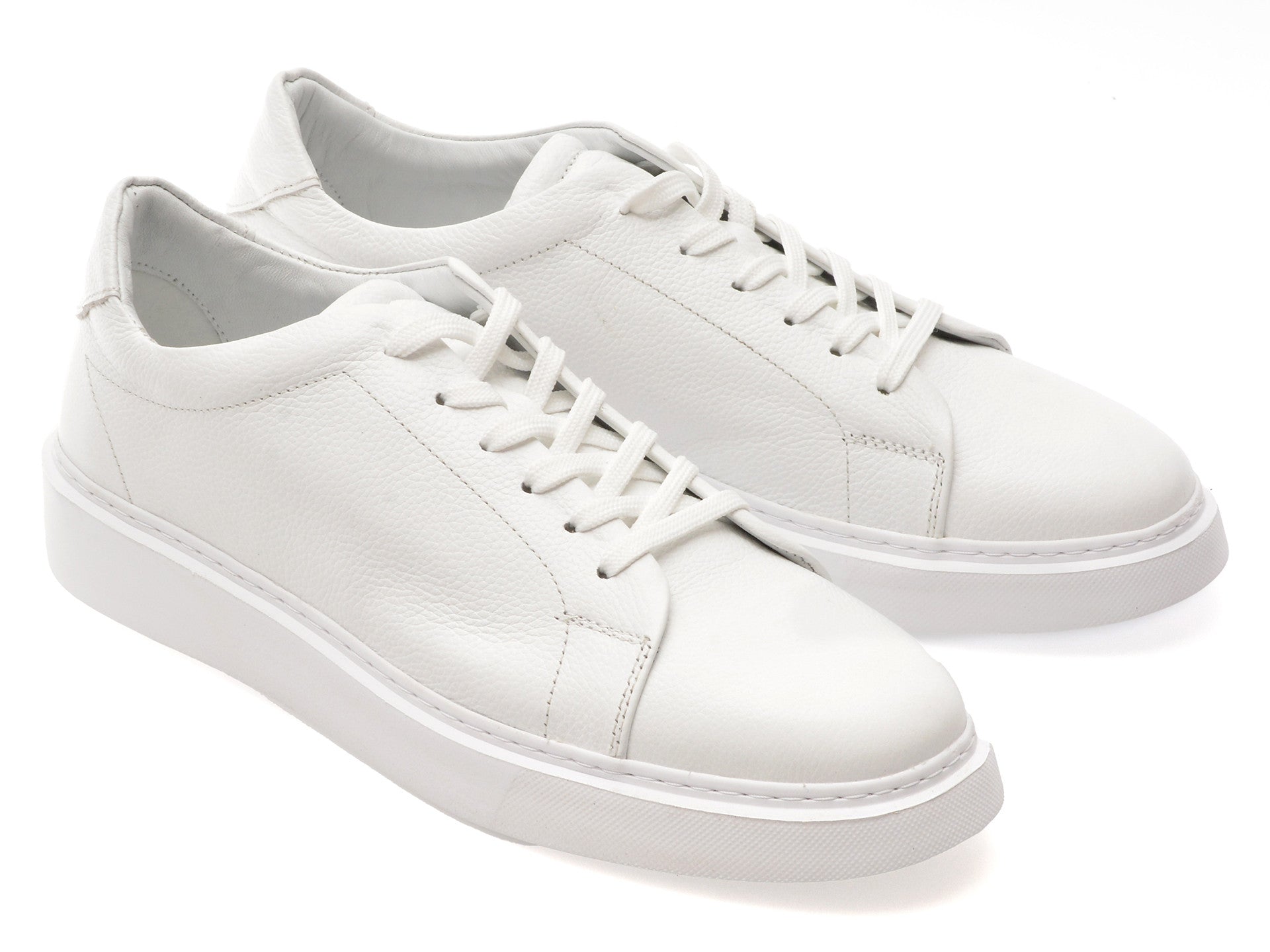 Pantofi sport GRYXA albi, M7162, din piele naturala