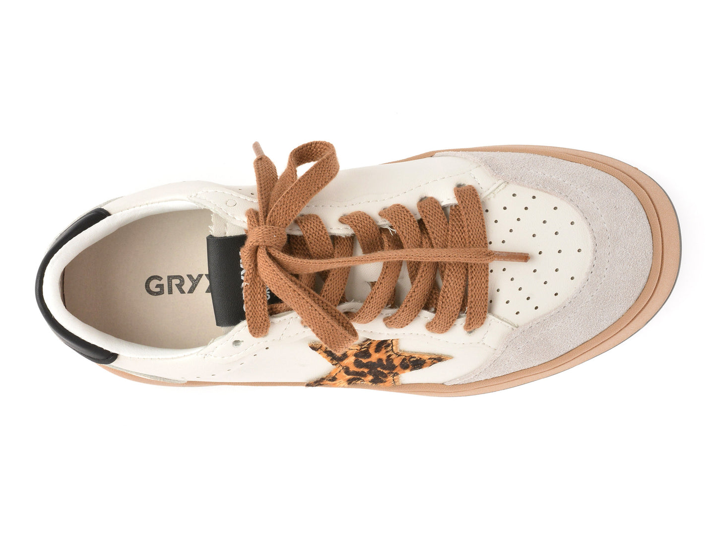 Pantofi sport GRYXA albi, 67338, din piele ecologica